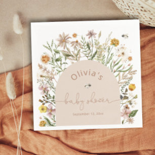 Boho Chic Wildflowers Baby Shower Paper Napkin