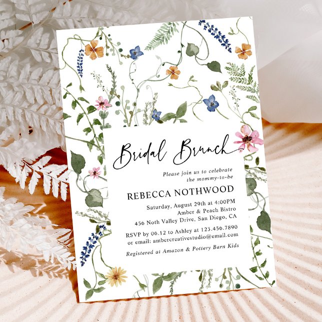 Boho Chic Wildflowers Bridal Brunch Invitation (Creator Uploaded)