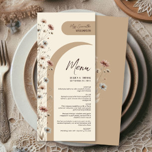 Boho Chic Wildflowers Elegant Wedding Personalized Menu