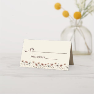 Boho Chic Wildflowers Elegant Wedding Write-In Place Card