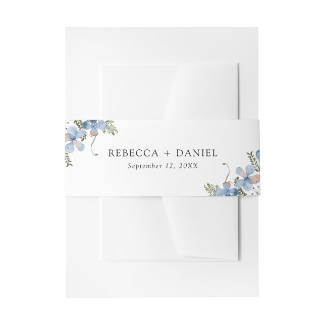 Boho Chic Wildflowers Wedding Belly Band Invitation Belly Band (Front Example)