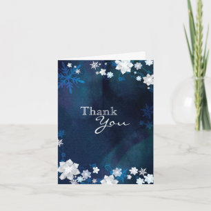 Boho Chic Winter Wonderland Wedding Thank You Card