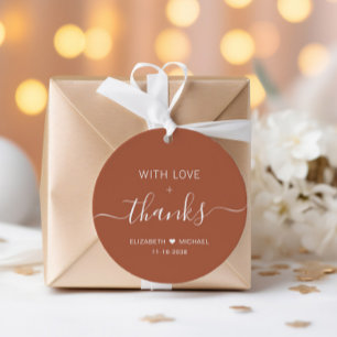 Boho Chic With Love Terracotta Wedding Thank You Favour Tags