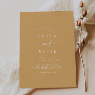 Boho Chic Yellow Marigold Casual Wedding Invitation