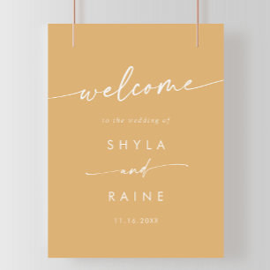 Boho Chic Yellow Marigold DIY Wedding Welcome Sign