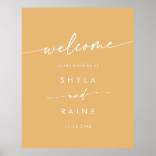 Boho Chic Yellow Marigold DIY Wedding Welcome Sign