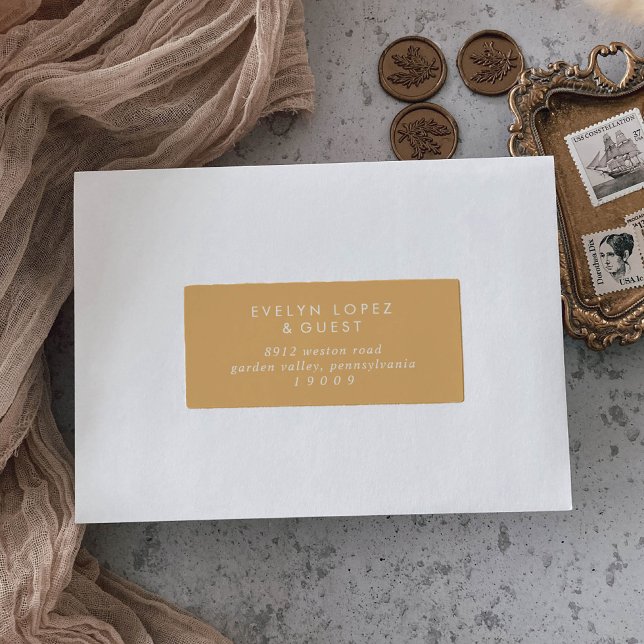 Boho Chic Yellow Marigold Guest Address Labels (Creator Uploaded)