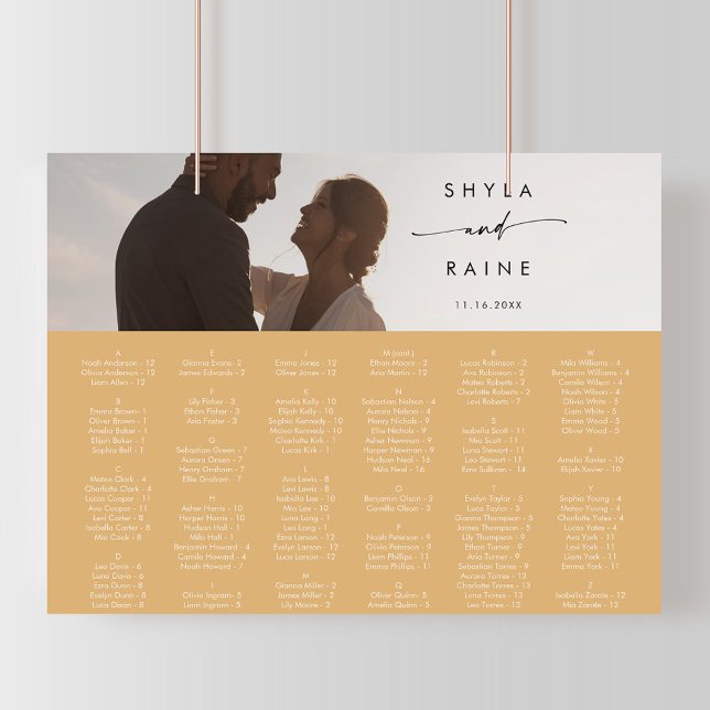 Boho Chic Yellow Marigold Picture Seating Chart (Creator Uploaded)