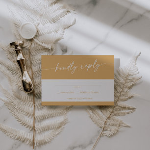 Boho Chic Yellow Marigold Simple Wedding RSVP Card