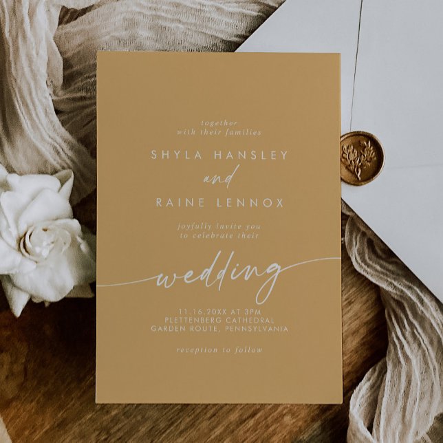 Boho Chic Yellow Marigold Wedding Invitation (Creator Uploaded)