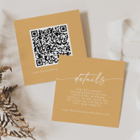 Boho Chic Yellow Marigold Wedding QR Code Details
