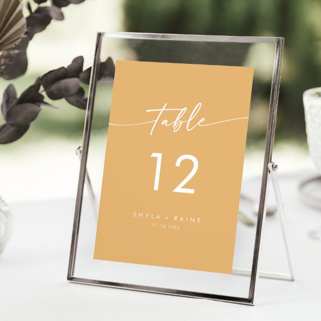 Boho Chic Yellow Marigold Wedding Table Numbers (Creator Uploaded)