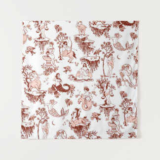 Boho Chic Zodiac Sign Toile Pattern Astrology Gift Tapestry