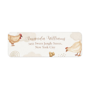 Boho Chick Hatching Baby Shower Return Address Label
