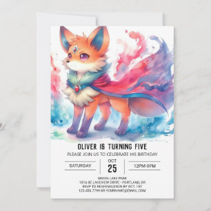 Boho Children Fox Birthday Invitation