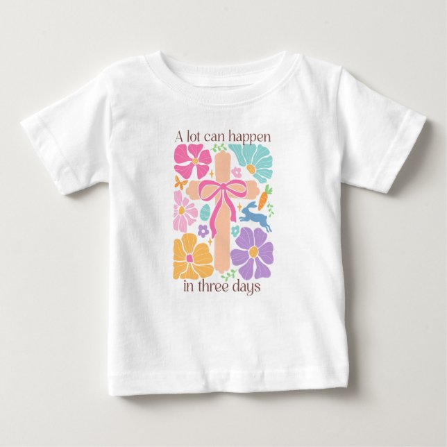 Boho Christian Easter Cross Baby T-Shirt (Front)