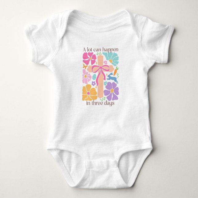 Boho Christian Easter Story Baby Bodysuit (Front)