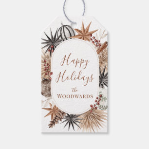 Boho Christmas Botanicals Personalised Gift Tags
