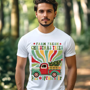 Boho Christmas Farm Fresh Trees Truck  Tri-Blend Shirt