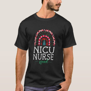 Boho Christmas Leopard Rainbow Nicu Nurse Squad Nu T-Shirt