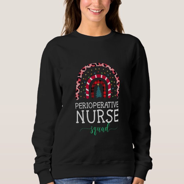 Boho Christmas Leopard Rainbow Perioperative Nurse Sweatshirt (Front)