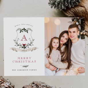 Boho Christmas One Photo Holiday Card