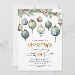 Boho Christmas ornament party Invitation