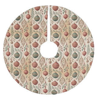 Boho Christmas Ornaments Brushed Polyester Tree Skirt