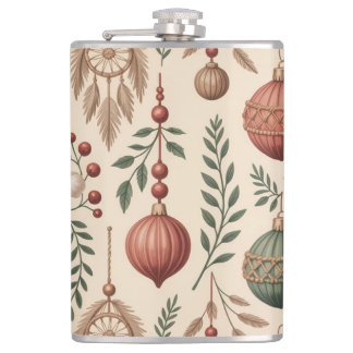 Boho Christmas Ornaments Hip Flask