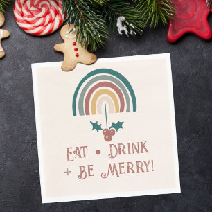 Boho Christmas Rainbow Napkin