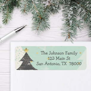 Boho Christmas Return Address Label