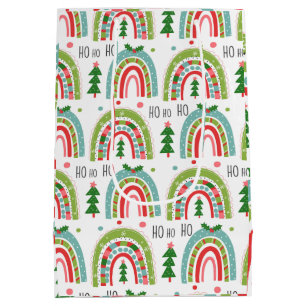 Boho Christmas tree ho ho ho Medium Gift Bag