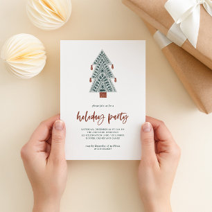 Boho Christmas Tree   Holiday Party Invitation