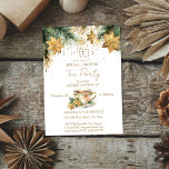 Boho Christmas winter bridal shower tea party Invitation<br><div class="desc">Christmas winter themed bridal shower tea party editable template invitation instant digital download watercolor cup of tea with snowflakes poinsettia and cookies pine branches modern casual font</div>