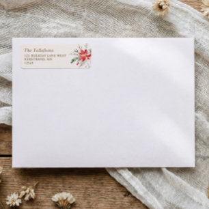 Boho Christmas Woodsy Elegant Return Address Label