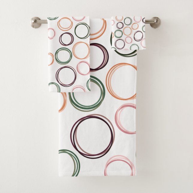 Boho Circles  Bath Towel Set (Insitu)