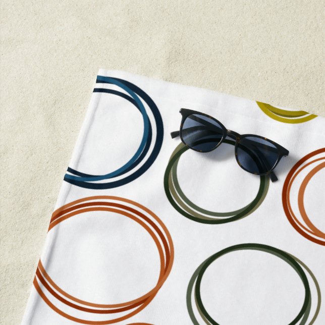 Boho Circles  Beach Towel (In Situ)
