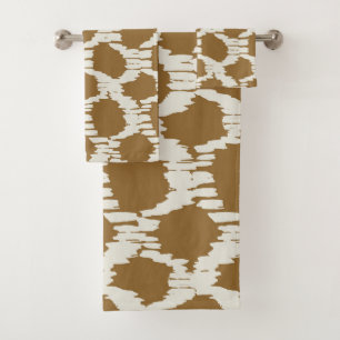 Boho Circles Earthy tones contemporary minimalist Bath Towel Set