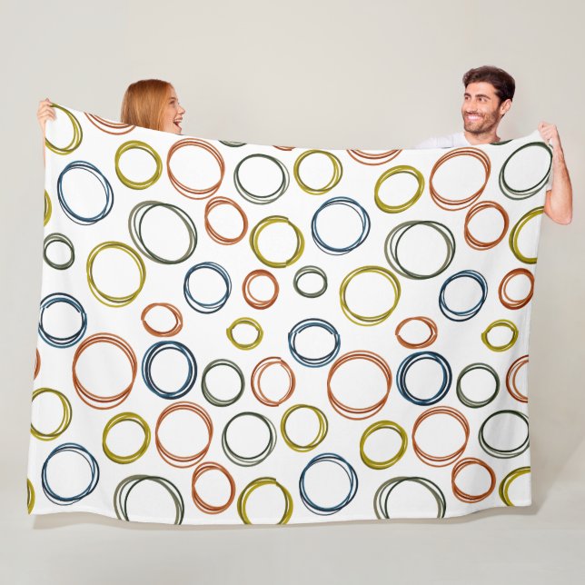Boho Circles  Fleece Blanket (In Situ)