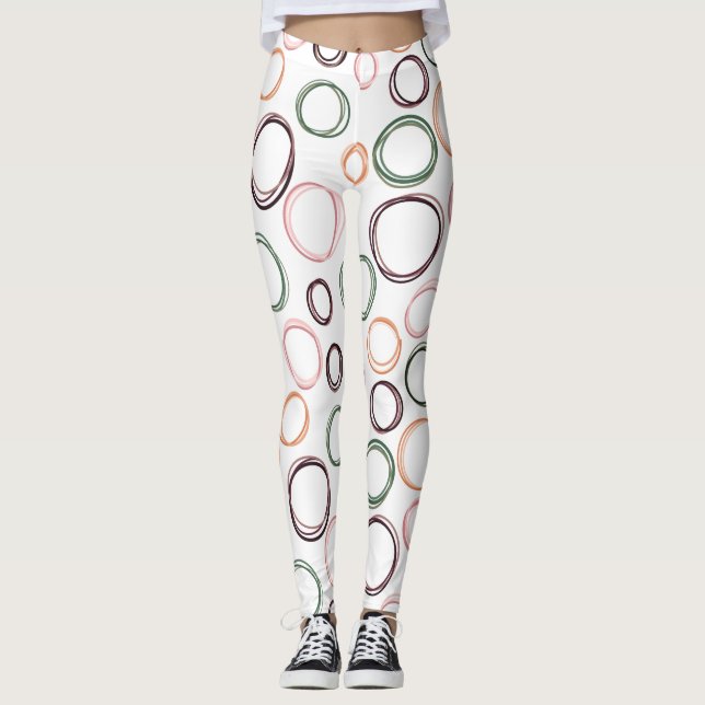 Boho Circles  Leggings (Front)