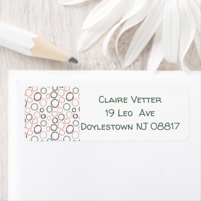 Boho Circles  Return Address Label (Insitu)