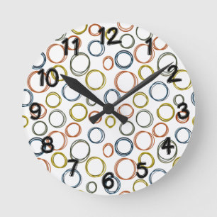 Boho Circles Round Clock