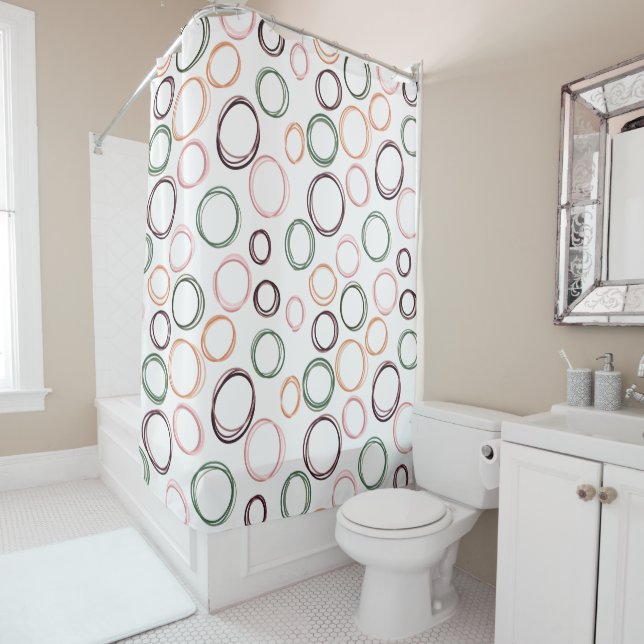 Boho Circles  Shower Curtain (In Situ)