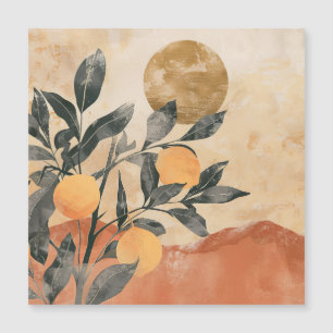 Boho Citrus Tree with Sun and Mountains
