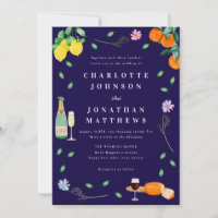 Boho Citrus & Wine Navy Blue Wedding