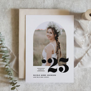 Boho Class of 2025 Arch Photo Graduation Announcement