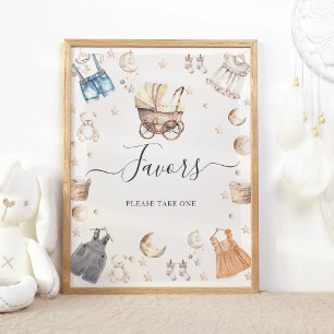 Boho Clothes Gender Reveal Favours Poster