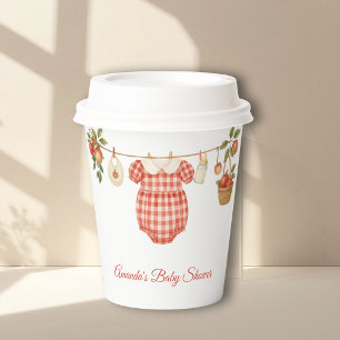 Boho Clothesline Apple Locally Grown Baby Shower Paper Cups