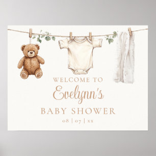 Boho Clothesline Baby Shower Welcome Sign
