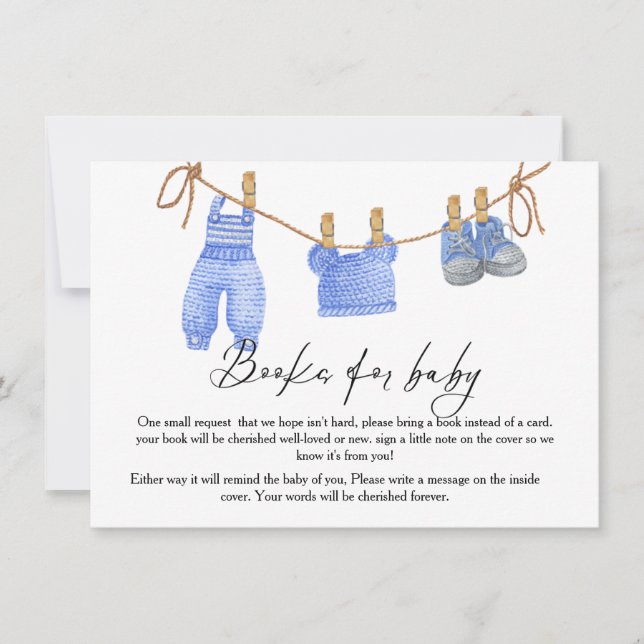Boho Clothesline book for baby request Card (Front)